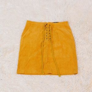 Potters Pot Mustard Corduroy Skirt